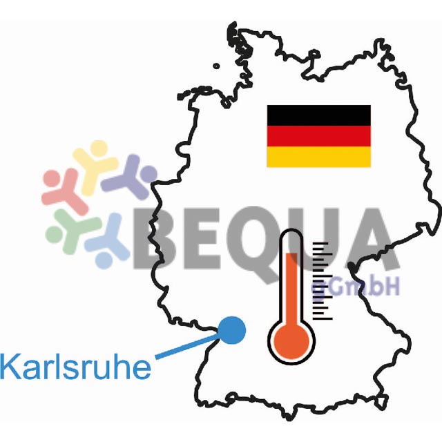 Deutschlandkarte Karlsruhe heiß